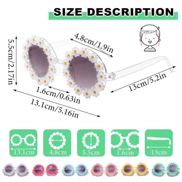 12-100Pcs-Round-Flower-Sun-Glasses-for-Girls-Kids-Daisy-Sunglasses-Outdoor-Sun-Protection-Eyewear-Beach-5