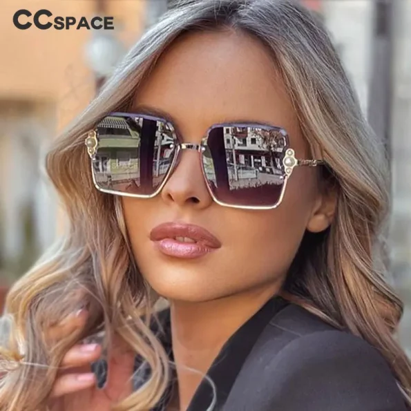 53568-Half-Frame-Luxury-Women-Brand-Sunglasses-Pearl-Square-Fashion-Shades-UV400-Vintage-Glasses-1