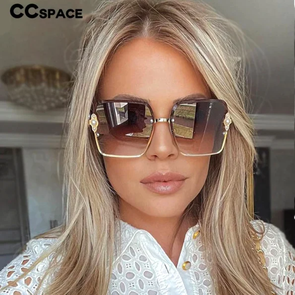 53568-Half-Frame-Luxury-Women-Brand-Sunglasses-Pearl-Square-Fashion-Shades-UV400-Vintage-Glasses
