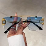 KAMMPT-Vintage-Rimless-Sunglasses-Men-Women-Fashion-Oversized-Square-Shades-Eyewear-New-Double-Bridge-Gradient-UV400