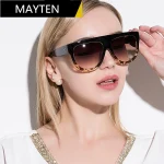 MAYTEN-Lady-Flat-top-Oversized-Sunglasses-Women-Female-Big-Frames-UV400-Cat-Eye-Sunglass-Electroplated-Rivet