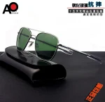 Men-Aviation-AO-Sunglasses-With-Glass-Lenes-Vintage-Classic-Brand-Designer-American-Army-Military-Optical-Sun