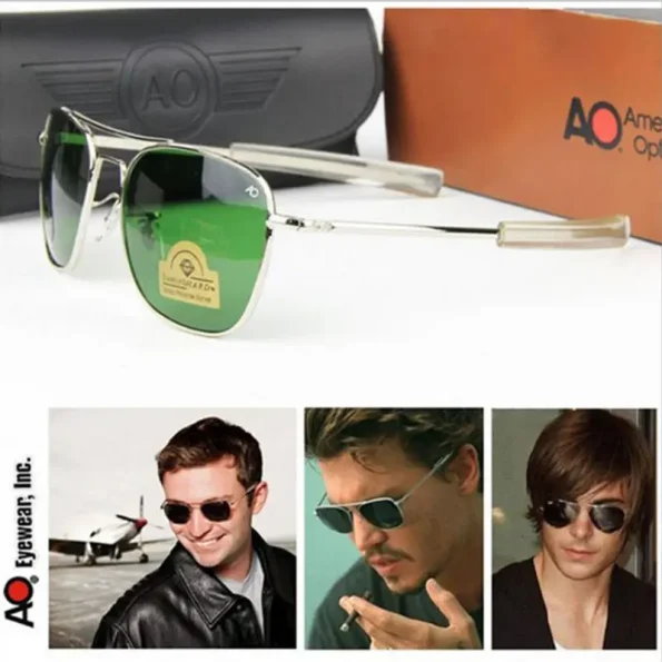 Men-Aviation-AO-Sunglasses-With-Glass-Lenes-Vintage-Classic-Brand-Designer-American-Army-Military-Optical-Sun-2