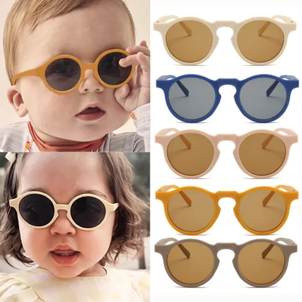 New-Children-Vintage-Frosted-Round-Outdoor-Sun-Protection-Sunglasses-Baby-Girls-Acrylic-UV400-Sunglasses-Kids-Fashion