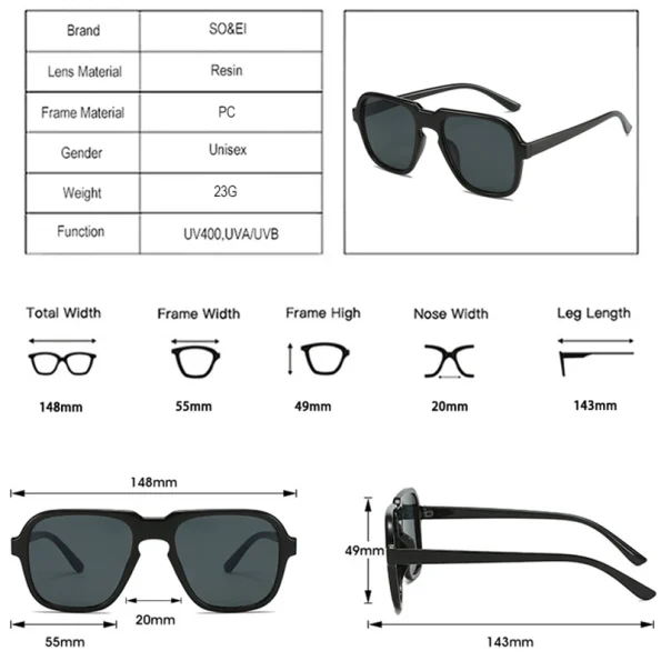 SO-EI-Square-Women-Retro-Sunglasses-Clear-Ocean-Gradient-Lens-Shades-UV400-Men-Fashion-Trending-Leopard-5